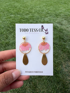Pink Petal Drop Earrings